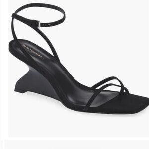 Reformation Black Emilia wedge sandal  Strappy Women's Sandals brand new